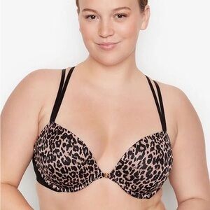 NWT Victoria’s Secret Very Sexy Leopard Print and Lace Push Up Bra, 32C